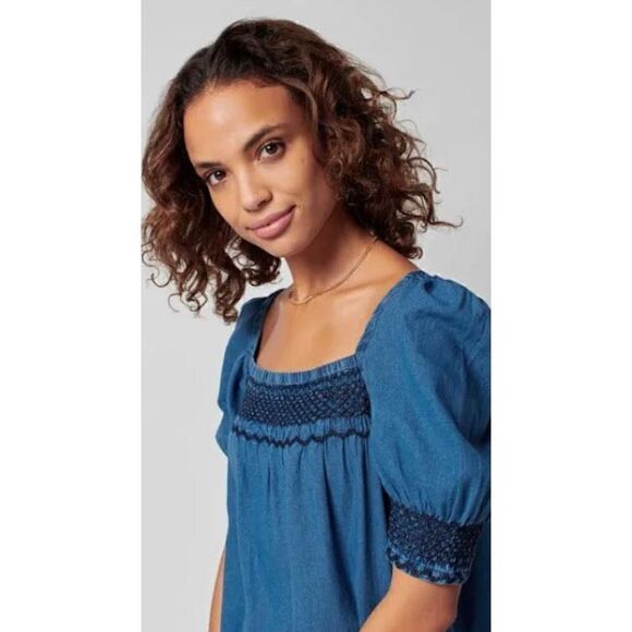 Faherty Presley 100% Organic Cotton Chambray Shirt NWT Size Small - Picture 4 of 13